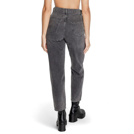 Only Graue Mama-Jeans aus Baumwolle