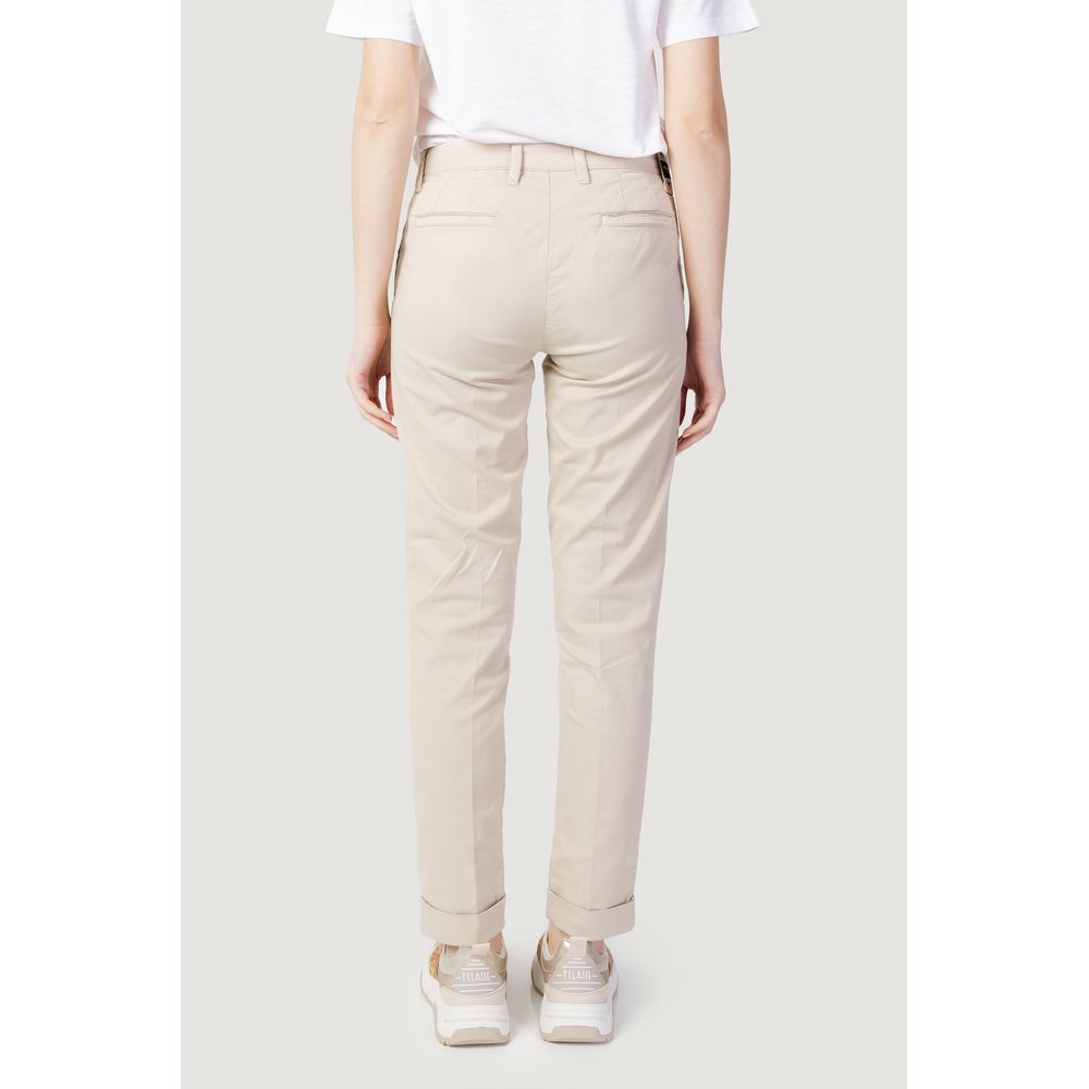 Blue Beige Cotton Jeans &amp; Pants
