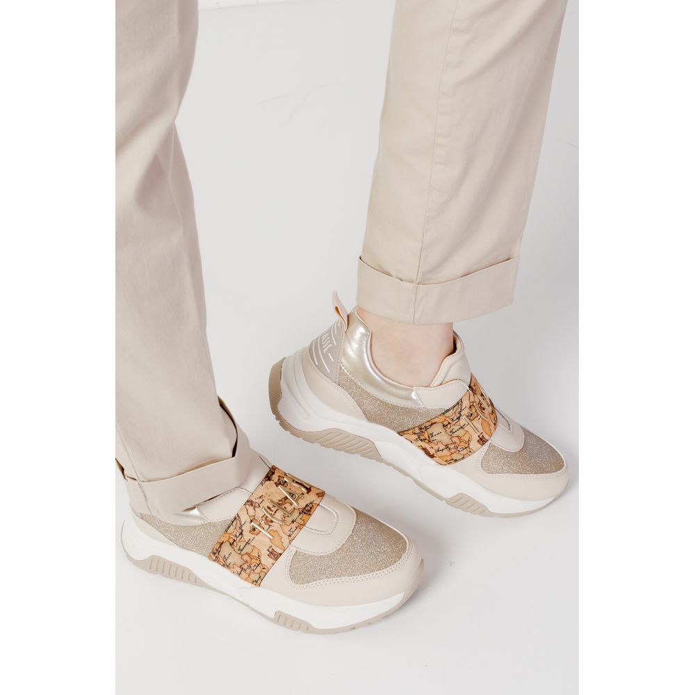 Blue Beige Cotton Jeans &amp; Pants