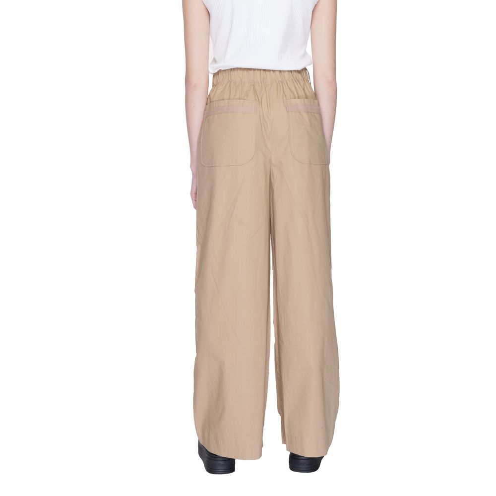 Blue Beige Cotton Jeans &amp; Pants