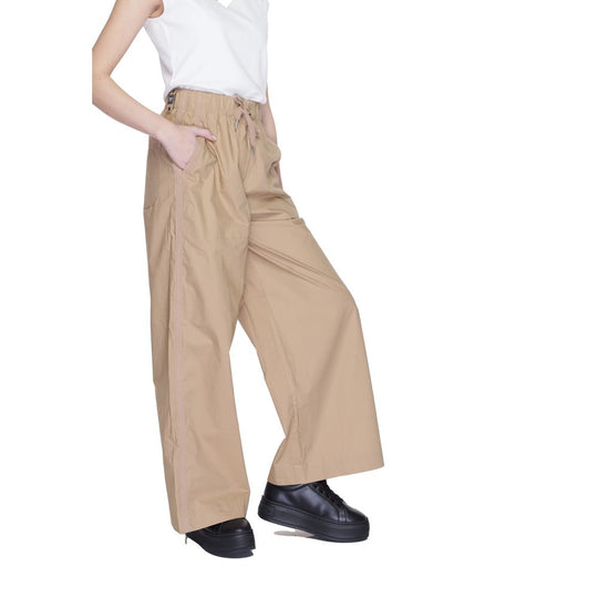 Blue Beige Cotton Jeans &amp; Pants