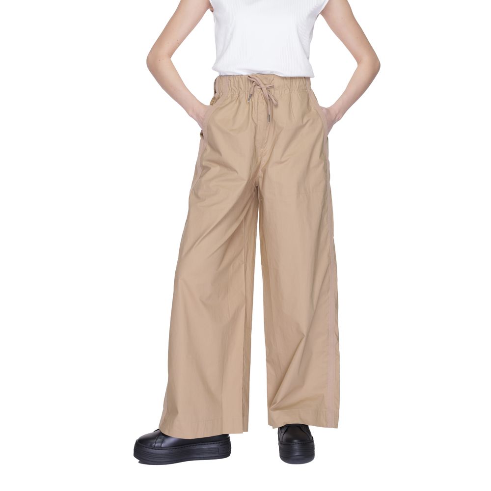 Blue Beige Cotton Jeans &amp; Pants