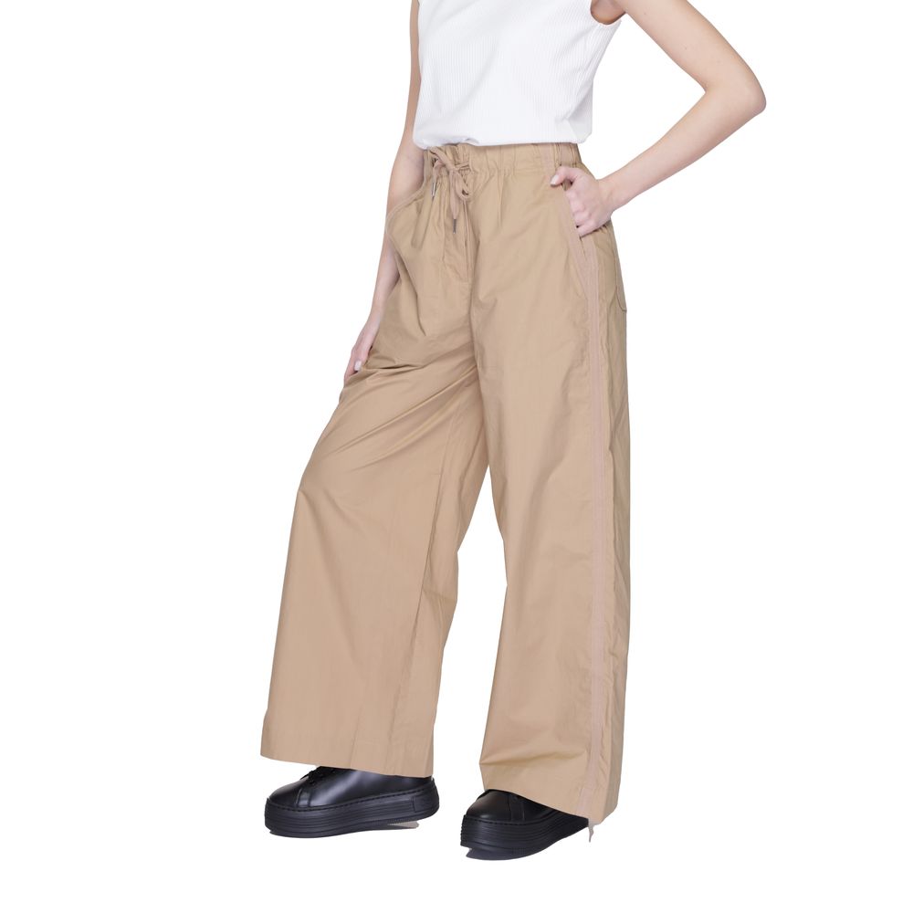 Blue Beige Cotton Jeans &amp; Pants