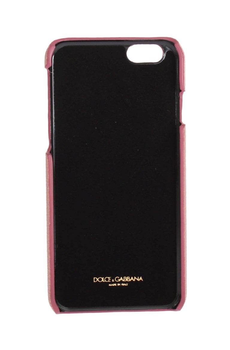 Dolce & Gabbana Schicke pinke Handyhülle aus Leder mit Herz-Verzierung - Léoré