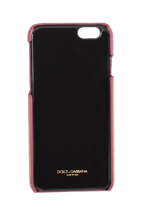 Dolce & Gabbana Schicke pinke Handyhülle aus Leder mit Herz-Verzierung - Léoré