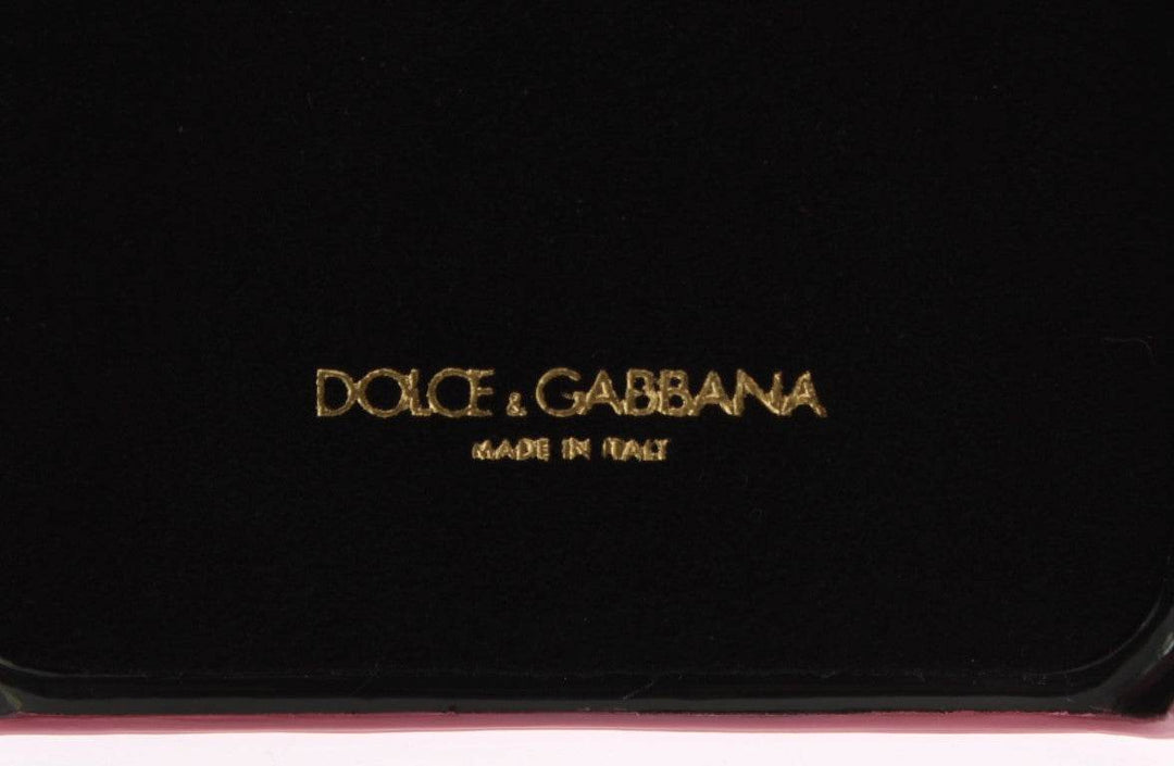 Dolce & Gabbana Schicke pinke Handyhülle aus Leder mit Herz-Verzierung - Léoré