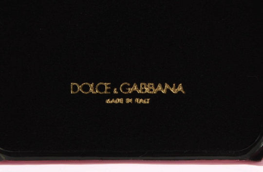 Dolce & Gabbana Schicke pinke Handyhülle aus Leder mit Herz-Verzierung - Léoré