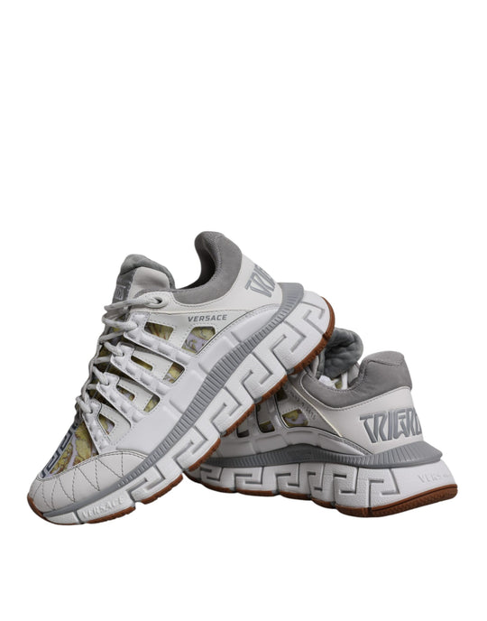 Versace Weiß Trigreca Barocco Druck Low Top Turnschuhe Schuhe