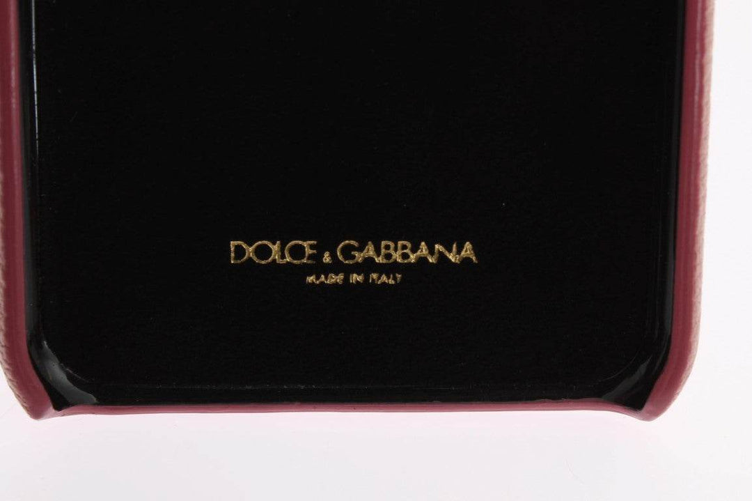 Dolce & Gabbana Schicke rosa Leder-Kristall iPhone Tasche - Léoré