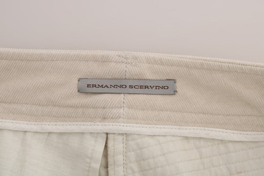 Ermanno Scervino Beige Slim Jeans Cord Skinny Hosen