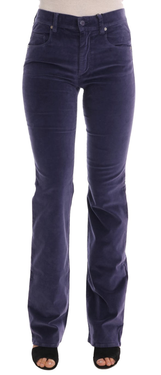 Ermanno Scervino Lila Cord Stretch-Bootcut-Hose