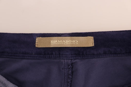 Ermanno Scervino Lila Cord Stretch-Bootcut-Hose