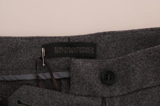 Ermanno Scervino Graue Stretch-Hose aus Wolle
