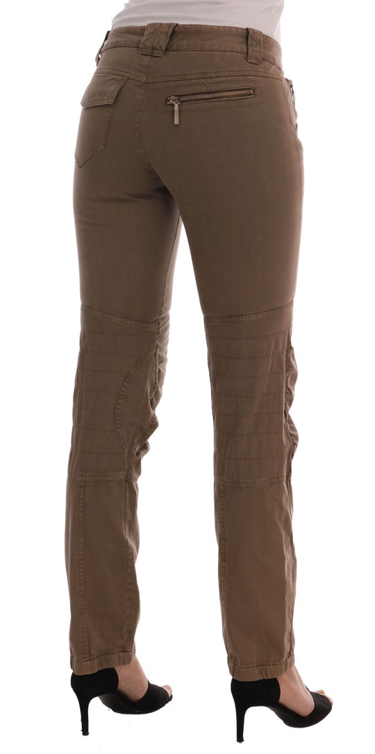 Ermanno Scervino Braun Baumwolle Casual Slim Fit Hose