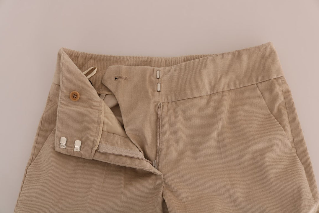 Ermanno Scervino Beigefarbene Bootcut-Hose aus Baumwolle
