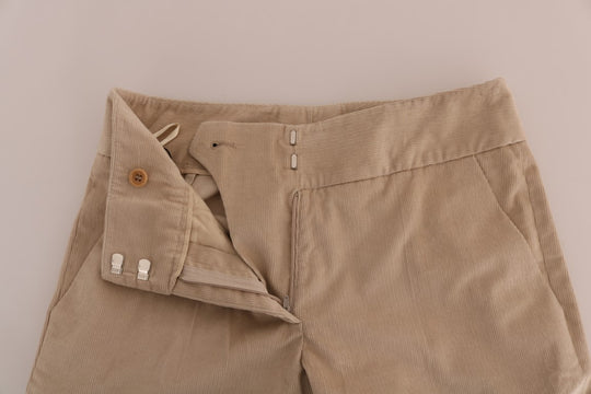 Ermanno Scervino Beigefarbene Bootcut-Hose aus Baumwolle