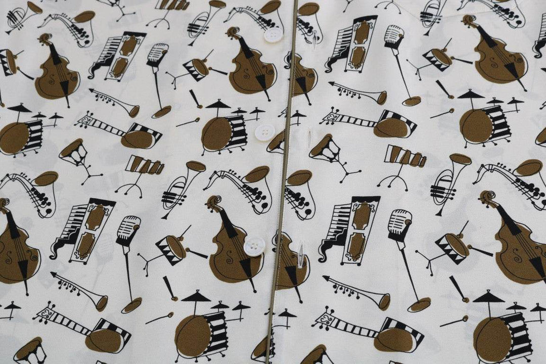 Dolce & Gabbana Exklusive Seide Casual Herrenhemd - JAZZ Motiv - Léoré