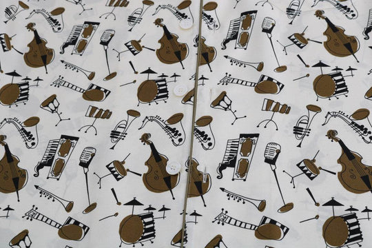 Dolce & Gabbana Exklusive Seide Casual Herrenhemd - JAZZ Motiv - Léoré
