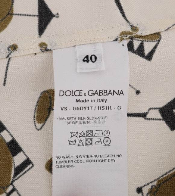 Dolce & Gabbana Exklusive Seide Casual Herrenhemd - JAZZ Motiv - Léoré