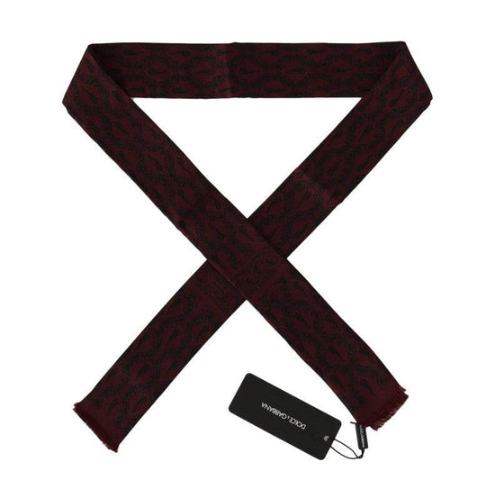 Dolce & Gabbana Seidenschal Bordeaux Crown Chili Print Herrenschal - Léoré