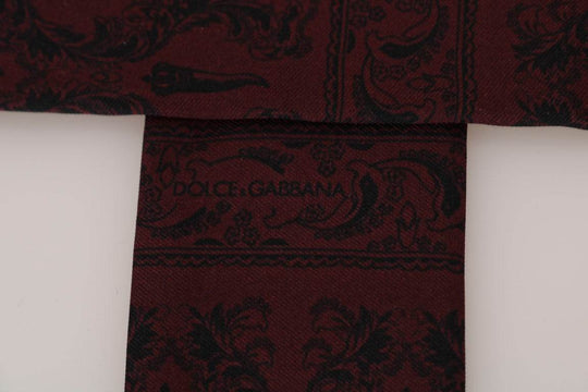 Dolce & Gabbana Seidenschal Bordeaux Crown Chili Print Herrenschal - Léoré