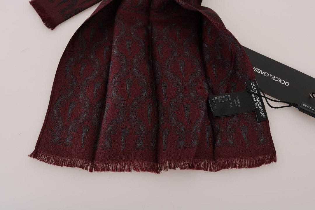 Dolce & Gabbana Seidenschal Bordeaux Crown Chili Print Herrenschal - Léoré