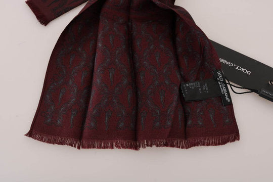 Dolce & Gabbana Seidenschal Bordeaux Crown Chili Print Herrenschal - Léoré