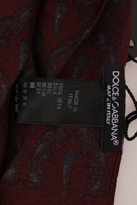 Dolce & Gabbana Seidenschal Bordeaux Crown Chili Print Herrenschal - Léoré