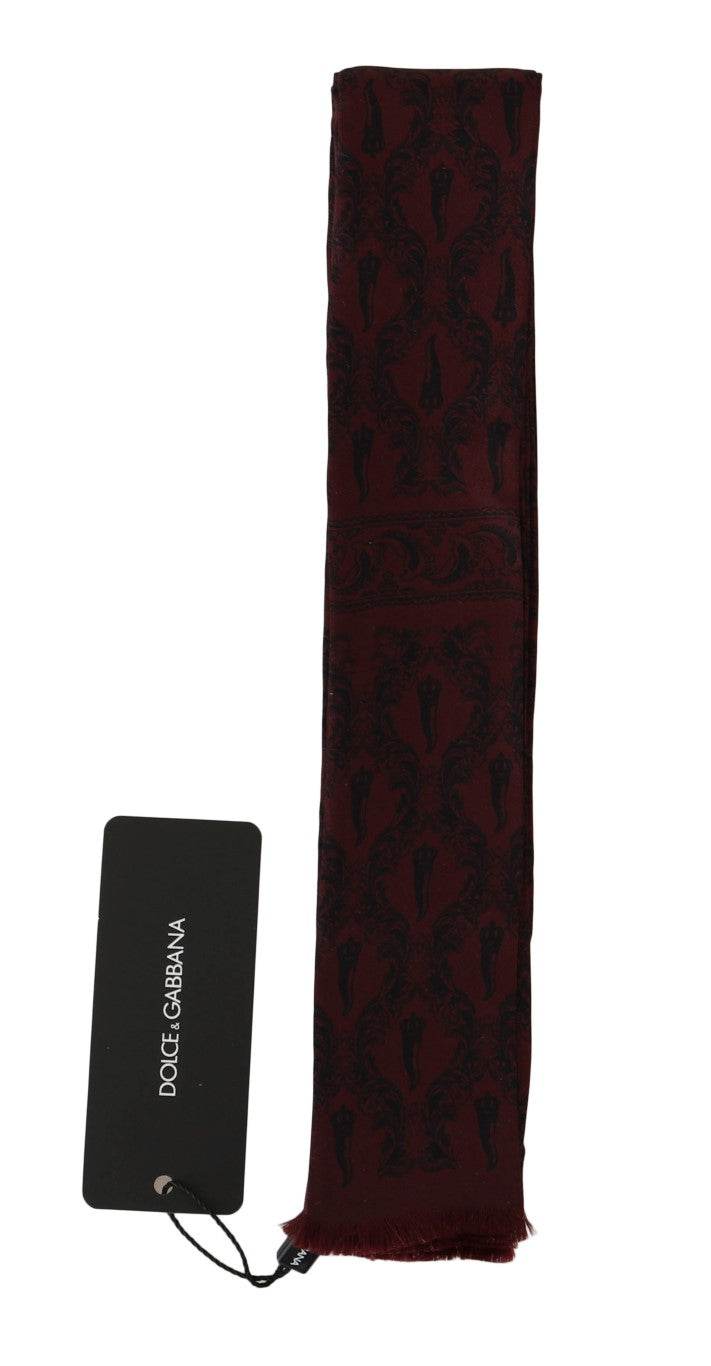 Dolce & Gabbana Seidenschal Bordeaux Crown Chili Print Herrenschal - Léoré