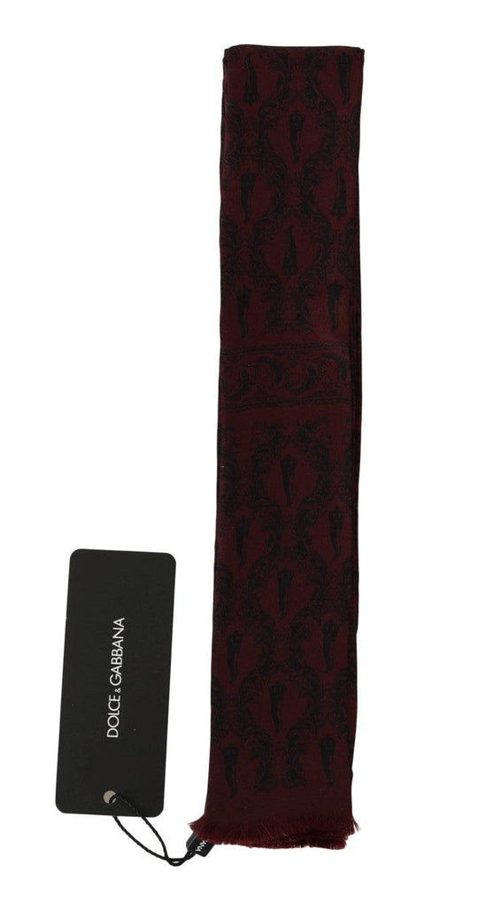 Dolce & Gabbana Seidenschal Bordeaux Crown Chili Print Herrenschal - Léoré