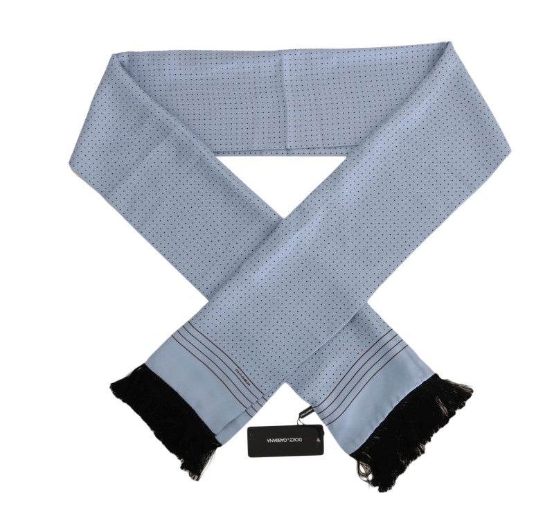 Dolce & Gabbana Eleganter blauer Seidenschal mit Tupfen für Männer - Léoré