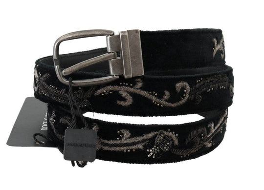 Dolce & Gabbana Eleganter schwarzer Baumwoll-Ledergürtel für Herren - Léoré