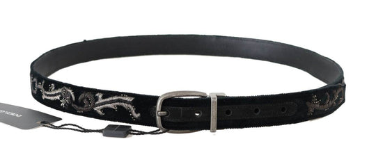 Dolce & Gabbana Eleganter schwarzer Baumwoll-Ledergürtel für Herren - Léoré