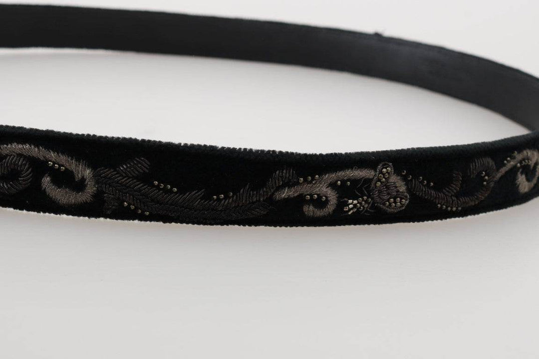 Dolce & Gabbana Eleganter schwarzer Baumwoll-Ledergürtel für Herren - Léoré