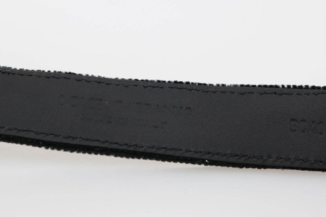 Dolce & Gabbana Eleganter schwarzer Baumwoll-Ledergürtel für Herren - Léoré