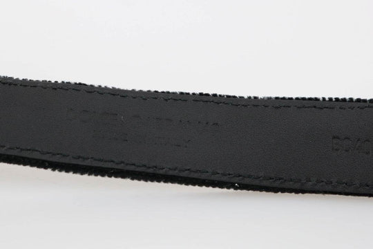 Dolce & Gabbana Eleganter schwarzer Baumwoll-Ledergürtel für Herren - Léoré