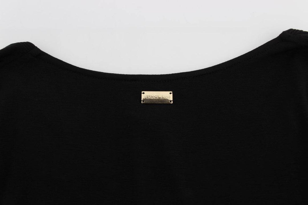 Versace Jeans Eleganter schwarzer Pullover mit V-Ausschnitt aus Viskosemischung - Léoré