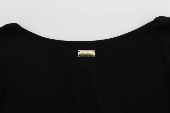 Versace Jeans Eleganter schwarzer Pullover mit V-Ausschnitt aus Viskosemischung - Léoré