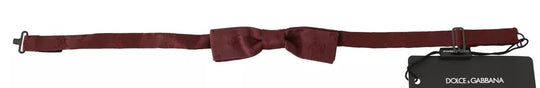 Dolce & Gabbana Bordeaux Seide Floral Faille Verstellbare Fliege