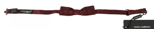 Dolce & Gabbana Bordeaux Seide Floral Faille Verstellbare Fliege