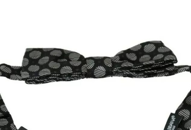 Dolce & Gabbana Schwarze Seide Kreise Männer Krawatte Fliege