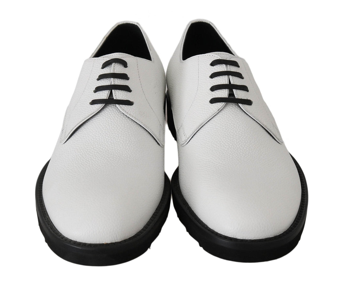 Dolce & Gabbana Elegante weiße formelle Lederschuhe - Léoré