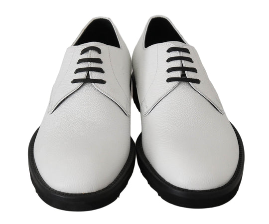 Dolce & Gabbana Elegante weiße formelle Lederschuhe - Léoré