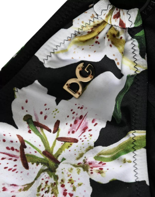 Dolce & Gabbana Schwarze Lily Print Bademode Bottom Beachwear Bikini - Léoré