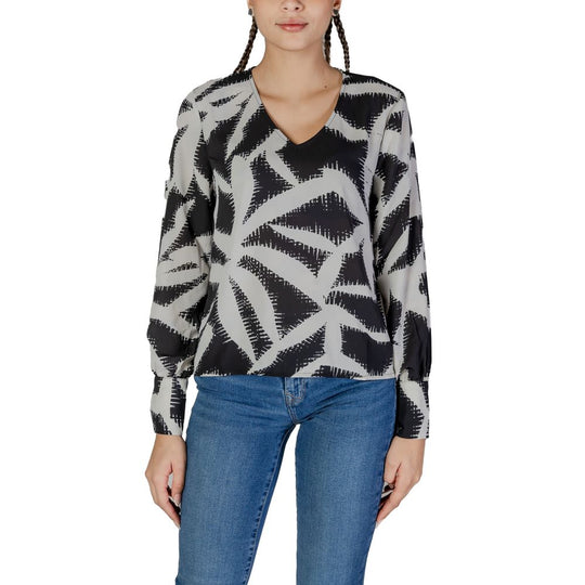 Jacqueline De Yong Schwarzes Hemd aus recyceltem Polyester