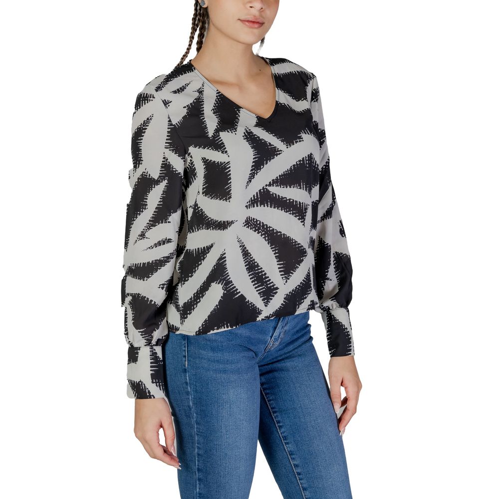 Jacqueline De Yong Schwarzes Hemd aus recyceltem Polyester