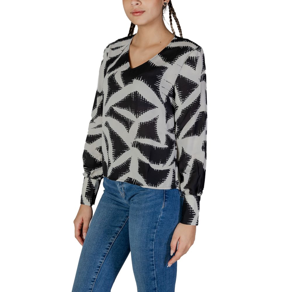 Jacqueline De Yong Schwarzes Hemd aus recyceltem Polyester