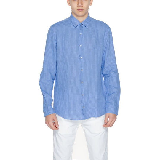 Calvin Klein Blaues Leinenhemd