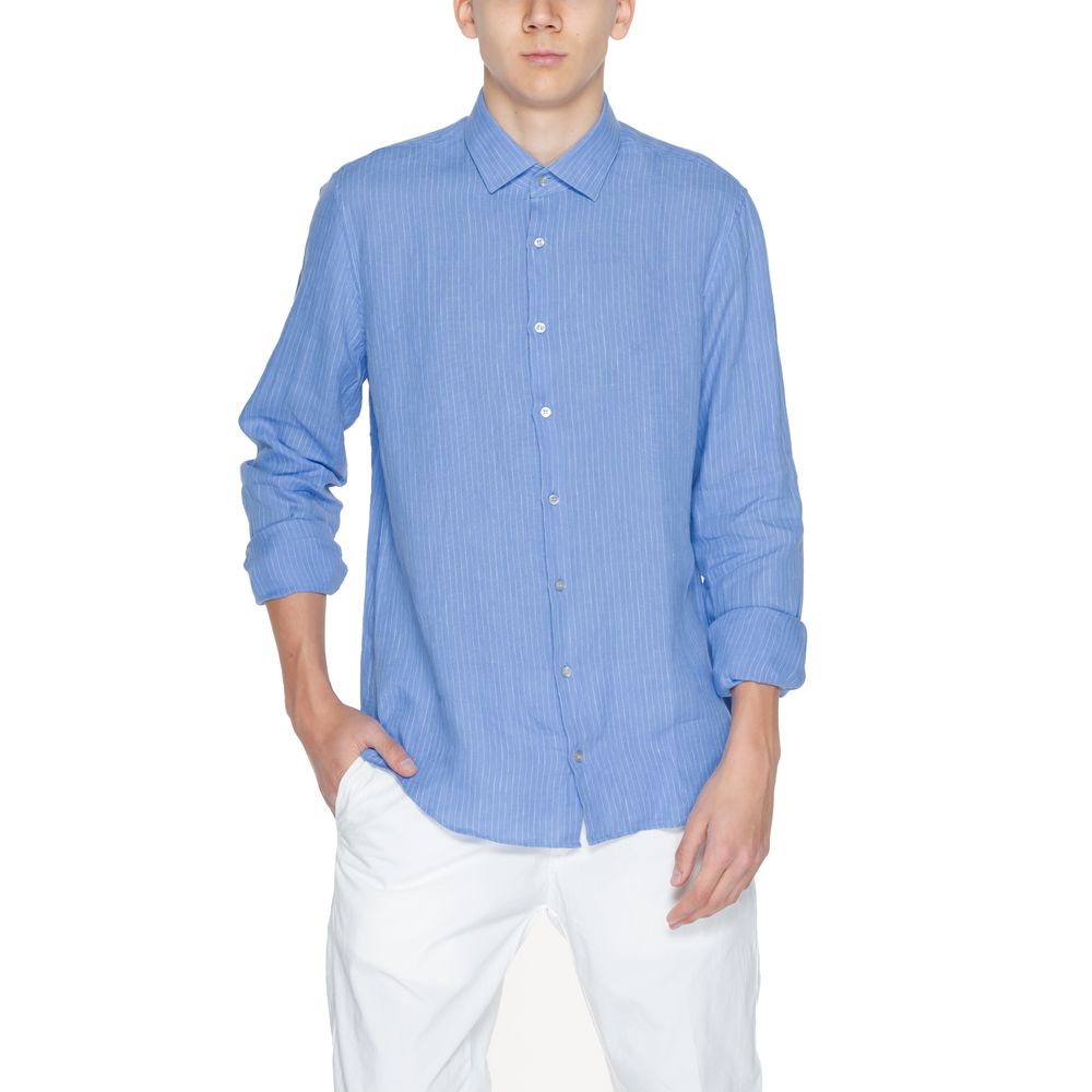 Calvin Klein Blaues Leinenhemd