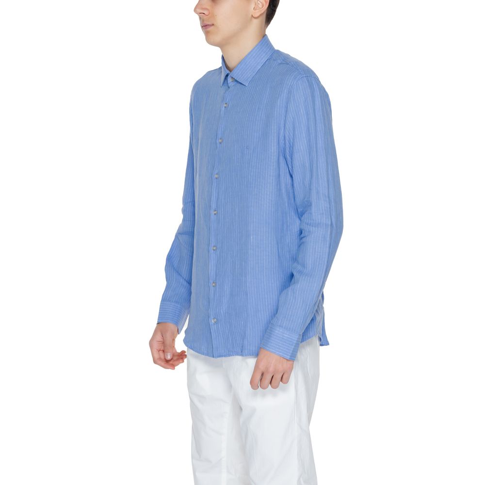 Calvin Klein Blaues Leinenhemd